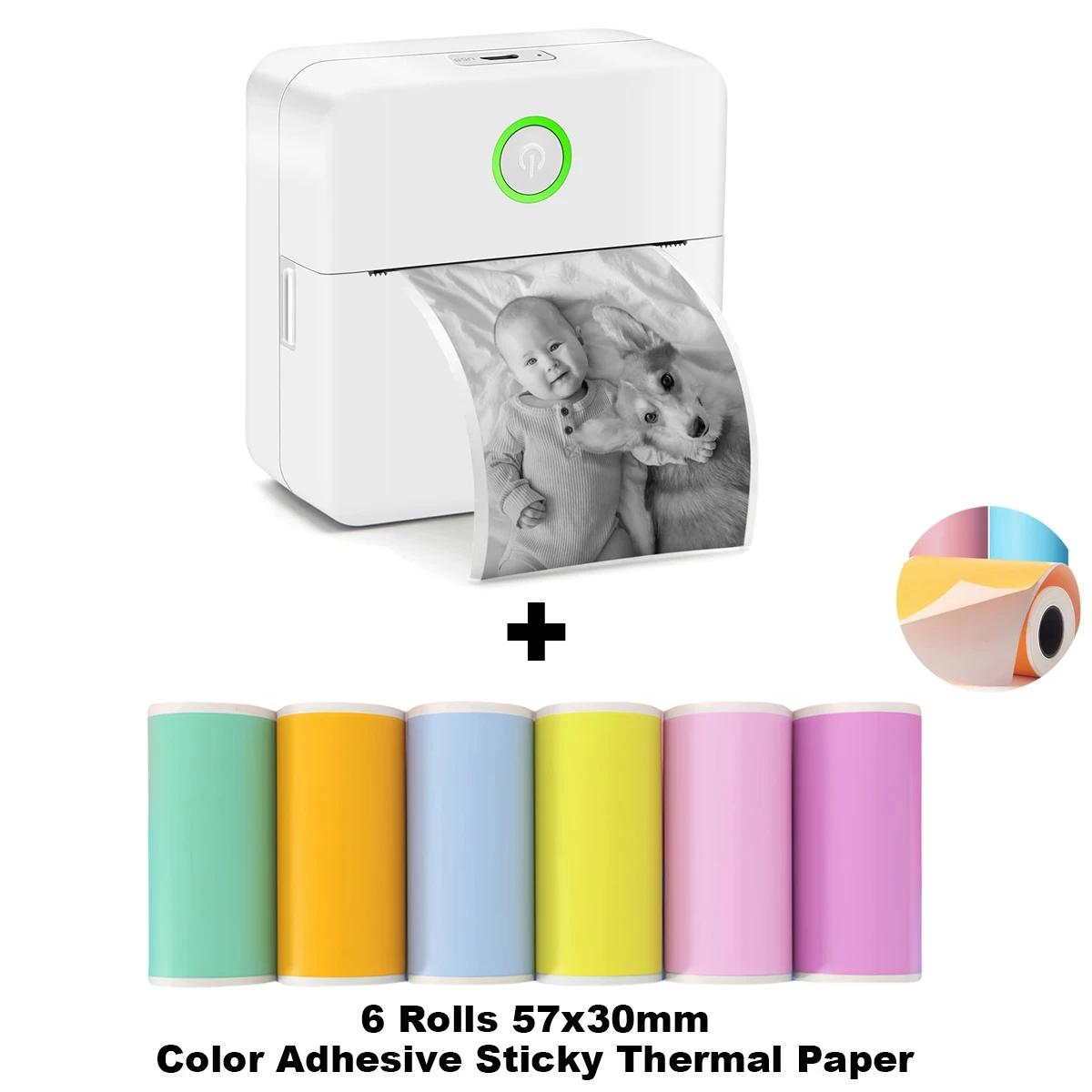 1PC X6 English version APP Portable Mini Printer Wirelessly BT 200DPI Photo Label Memo Wrong Question Printing