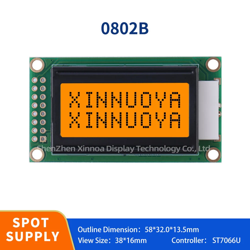 LCD0802B 0802B LCD Module Orange Screen Lcd 8x2 Character LCD Display SPLC780D ST7066U Interface 5V for Arduino