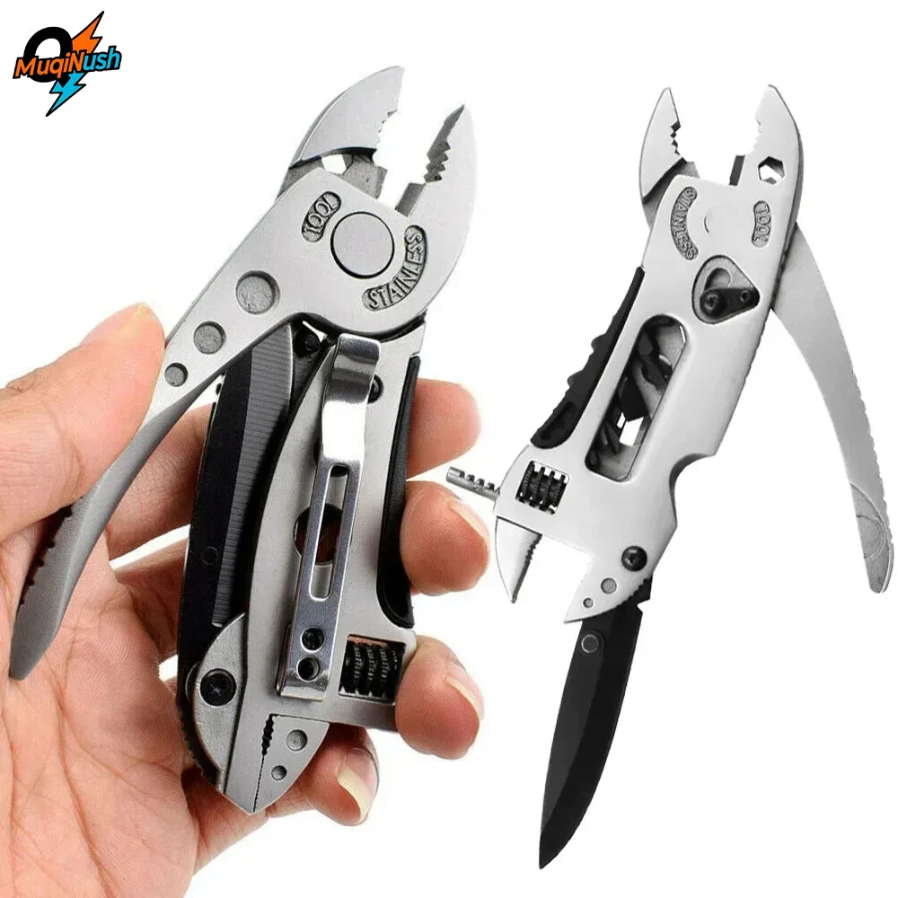 

MuqiNush Portable Multitool Wrench Plier,Stainless Steel Adjustable with Screwdriver for Camping Survival Hunting Picnic DIY