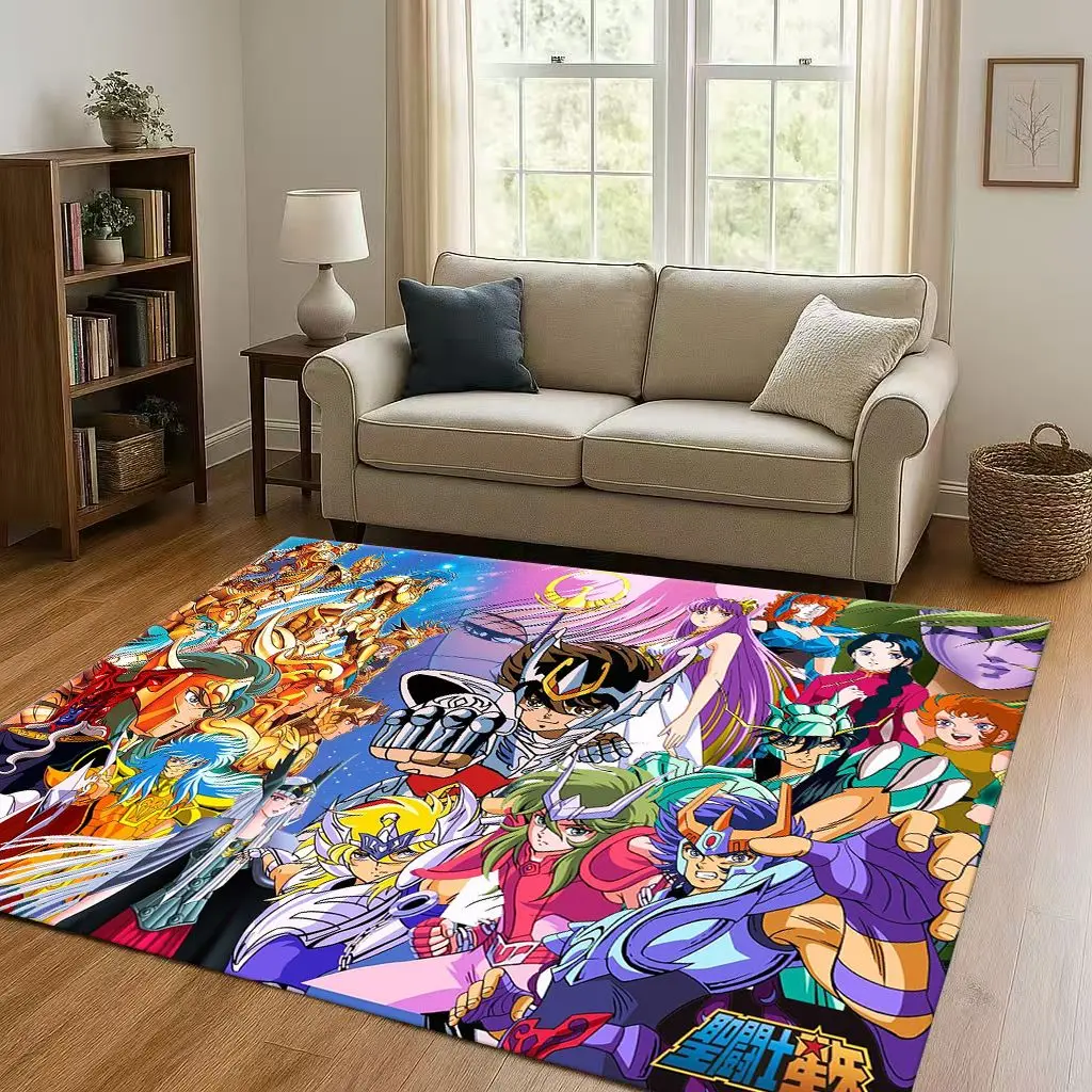 

Retro Saint Seiya Shiryu Athena Cartoon Living Room Non-Slip Area Rug Carpet for Bedroom Sofa,Easy Clean Home Decor Doormat Kids