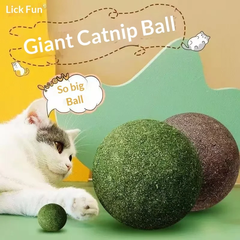 Catnip Ball Extra Large Cat Toy 10cm Giant Ball Self-Entertainment Stress-Relief Tool for Kitten Play Pet Supplies