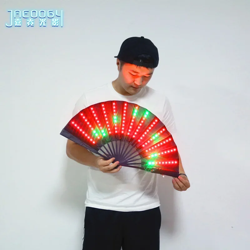 LED Light Fans Party Nightclub Bar Atmosphere Props DJ Dancer Stage Performance Props Adult Show Luminous Gogo Dancer Fans 2024