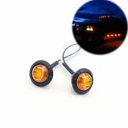 2pcs Waterproof Amber Side Marker Indicators Light LED 12V Bullet Lamp 3/4