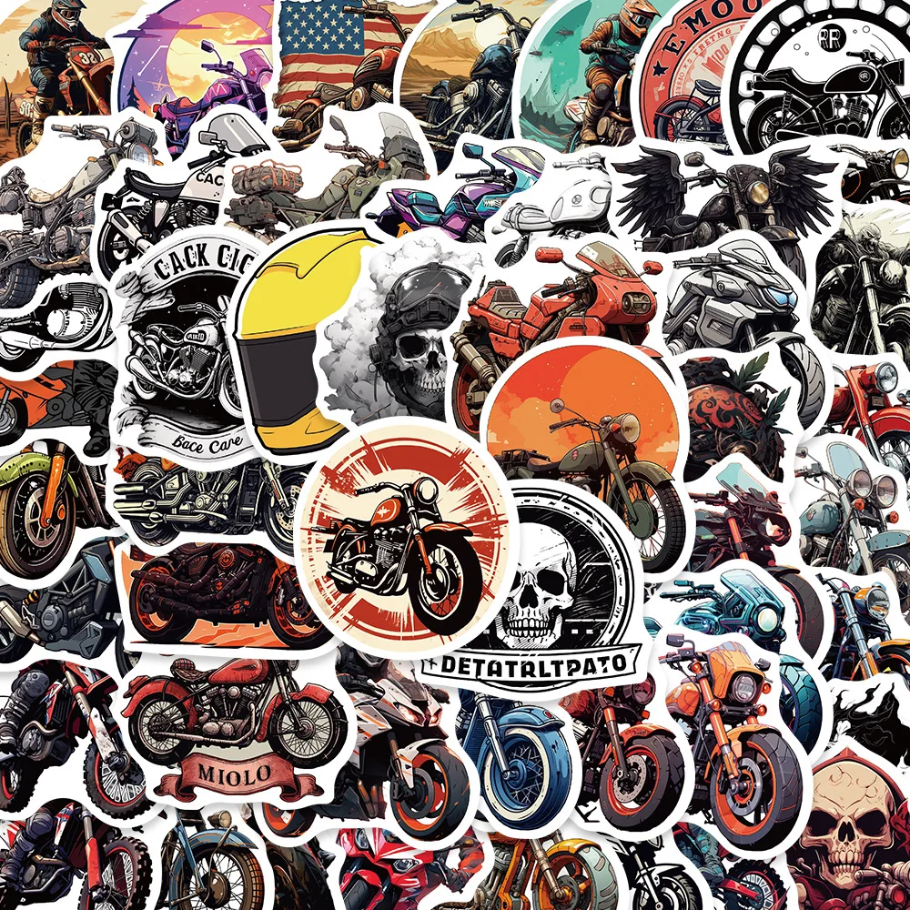 50Pcs Cartoon Motorrad Aufkleber Ghost Rider Graffiti Aufkleber Telefon Gepäck Wasser Flasche Skateboard Kinder Erwachsene Aufkleber