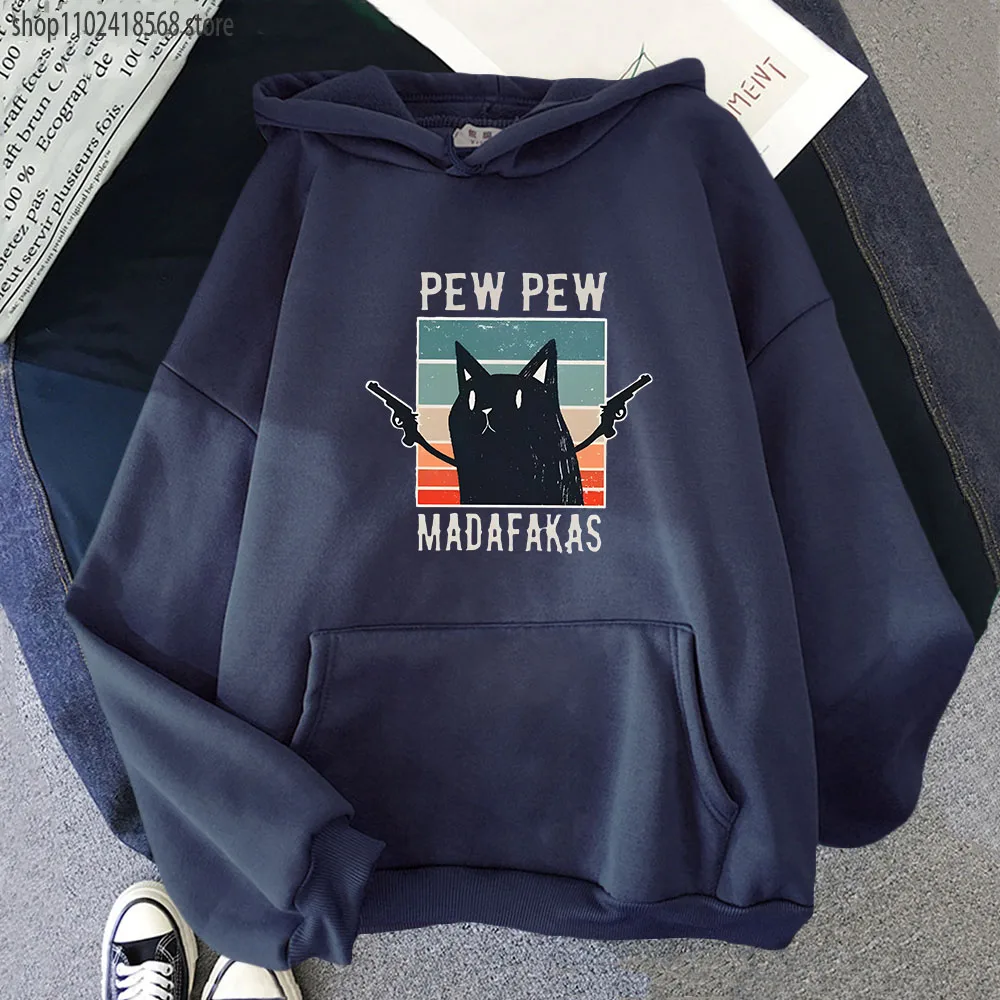 

Pew Pew Madafaks Cute Funny Printed Hoodies Cartoon Sweatshirt Men Autumn Winter Hooded Fashion Fashion Casual Tracksuit Women