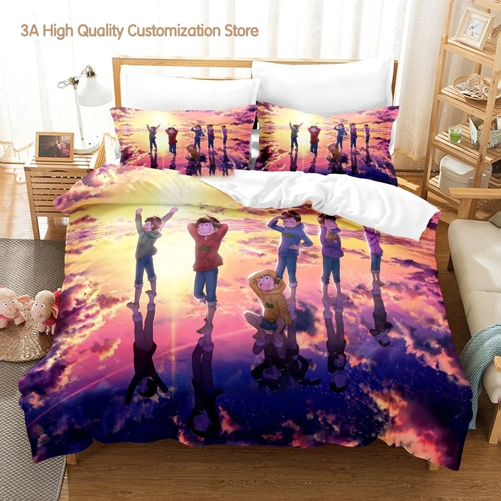 

Osomatsu-san Bedding Set Single Twin Full Queen King Size Bed Set Adult Boy Bedroom Duvetcover Sets 3D Print Anime Bed Sheet Set