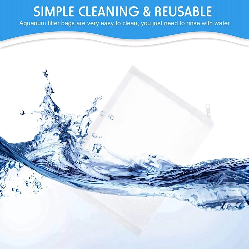 ABPP-15PCS Tas Filter Media Jaring Akuarium, Tas Jaring Filter Media Nilon dengan Ritsleting (untuk Karbon Partikulat), Bola Bio