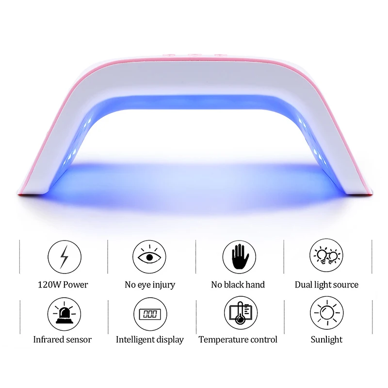 Nail Lamp 120W Smart Sensor Nail Dryer UV Nail Phototherapy Lamp Non-black Hand