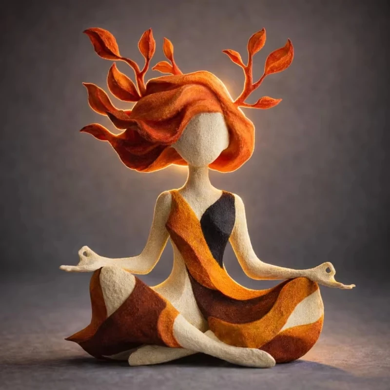 Resin Meditating Statue Multi-Purpose Yoga Girl Inner Harmony Figurine Ornaments Calming Sculptures Office Desk
