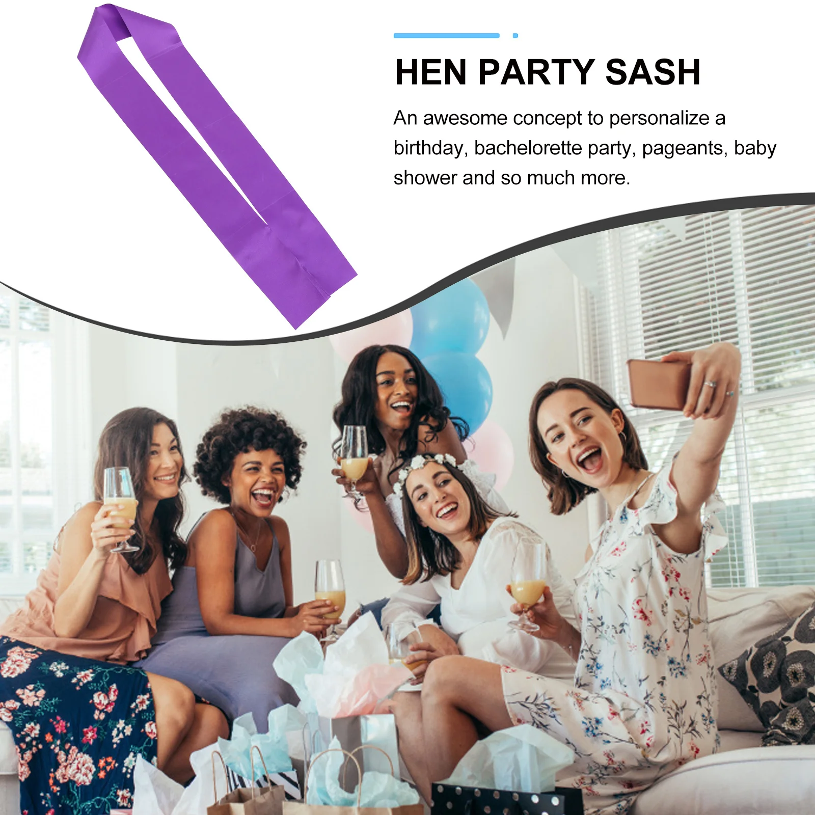 Faja de satén lisa púrpura 79x95cm DIY cumpleaños ducha despedida de soltera accesorio de fiesta personalizado faja de ducha