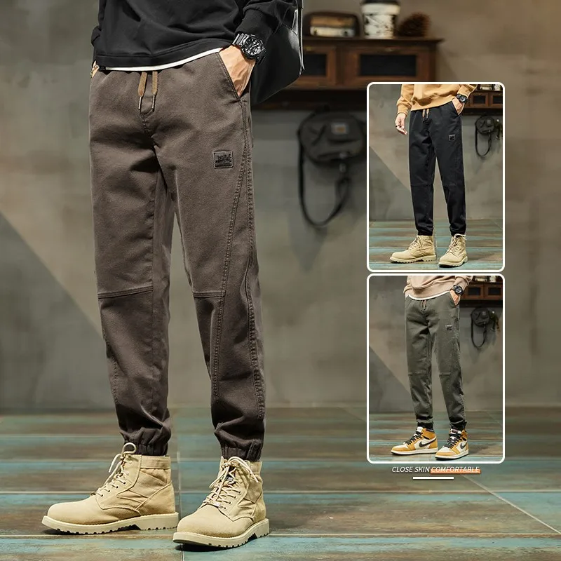 

2023 Cotton Sweatpants Men’s Camouflage Elasticity Cargo Pants Jogger Hip Hop Khaki Casual Trousers Fashion Streetwear