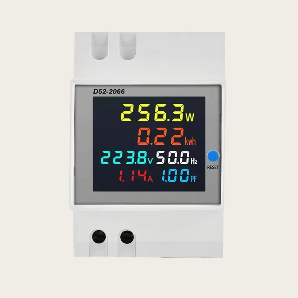 Tuya WiFi ホームインテリジェントデジタル電力メーター 6IN1 DIN レール電圧および電流メーター力率周波数計測