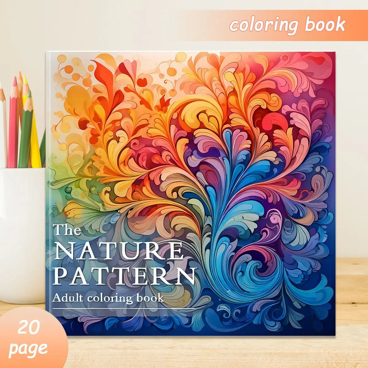 New Cross-border Natural Pattern Thick Coloring Book Anti-Bleed Drawing Notebook For Stress Relief Leisure Creation Bulk Supply