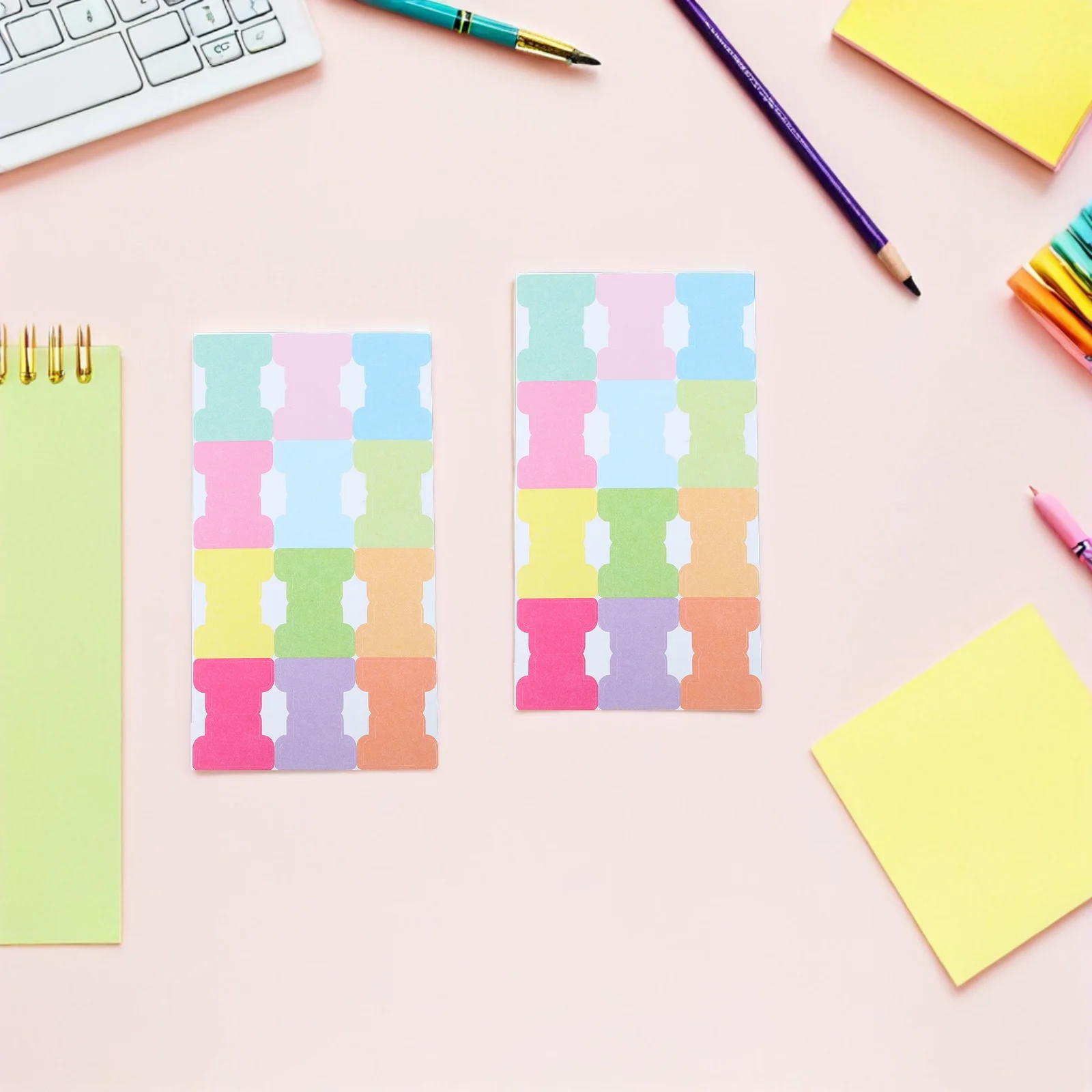 480Pcs Monthly Adhesive Tabs Planner Journal Stickers with Writeable Index Tabs for School Office Home Use Colorful Date Label