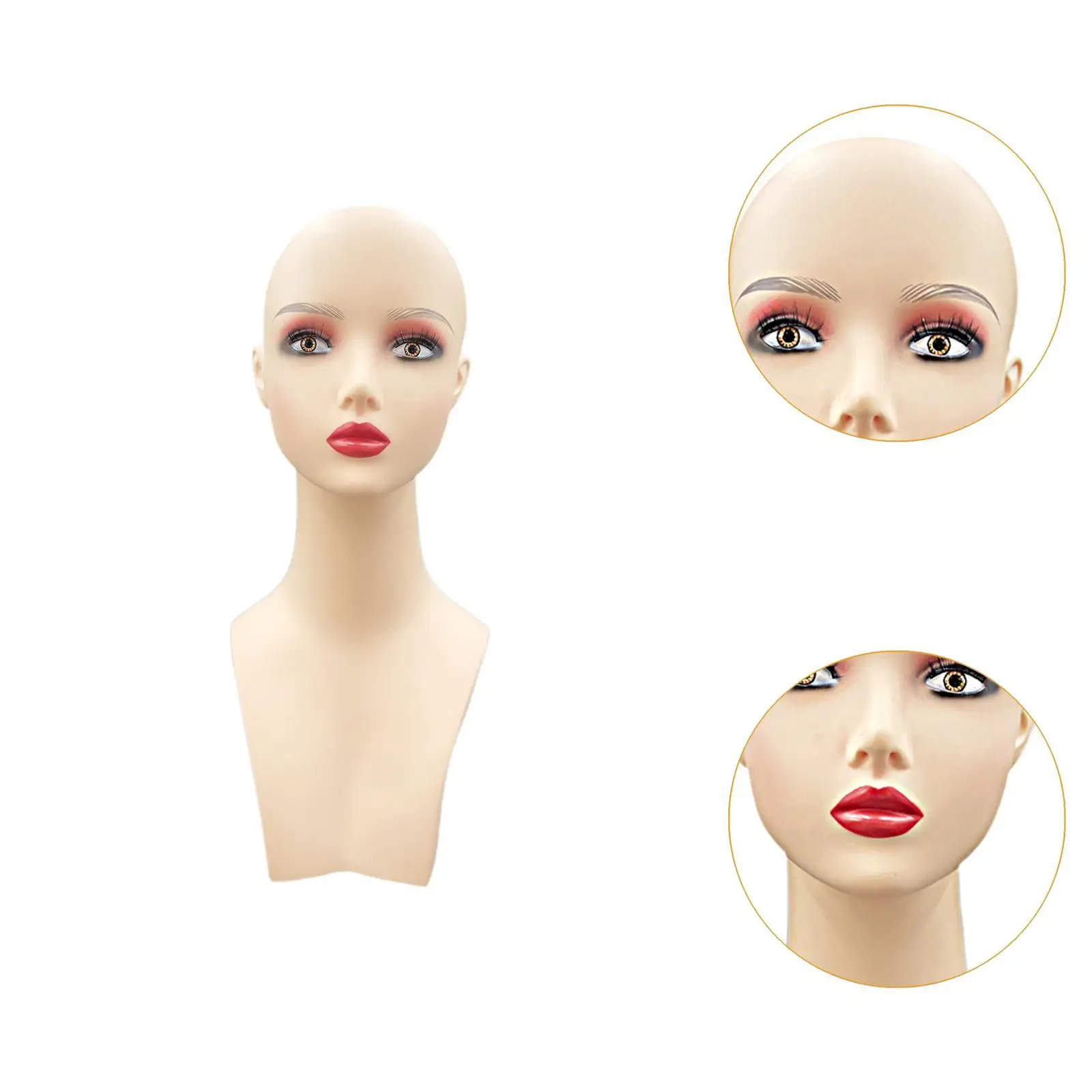 عارضة أزياء أصلع رئيس PVC القزم رئيس شعر مستعار نموذج رئيس حامل واقعية لعرض شعر مستعار القبعة