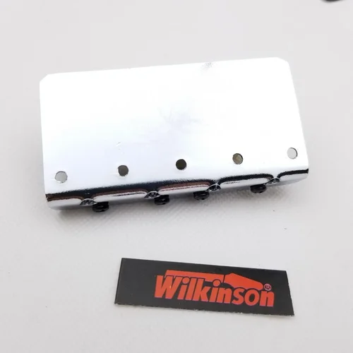 Imagen 2 del producto Wilkinson-puente para bajo eléctrico de cuatro cuerdas, 4 cuerdas, con monturas de latón, para bajo de Jazz de precisión, cromado y plateado, WOB41