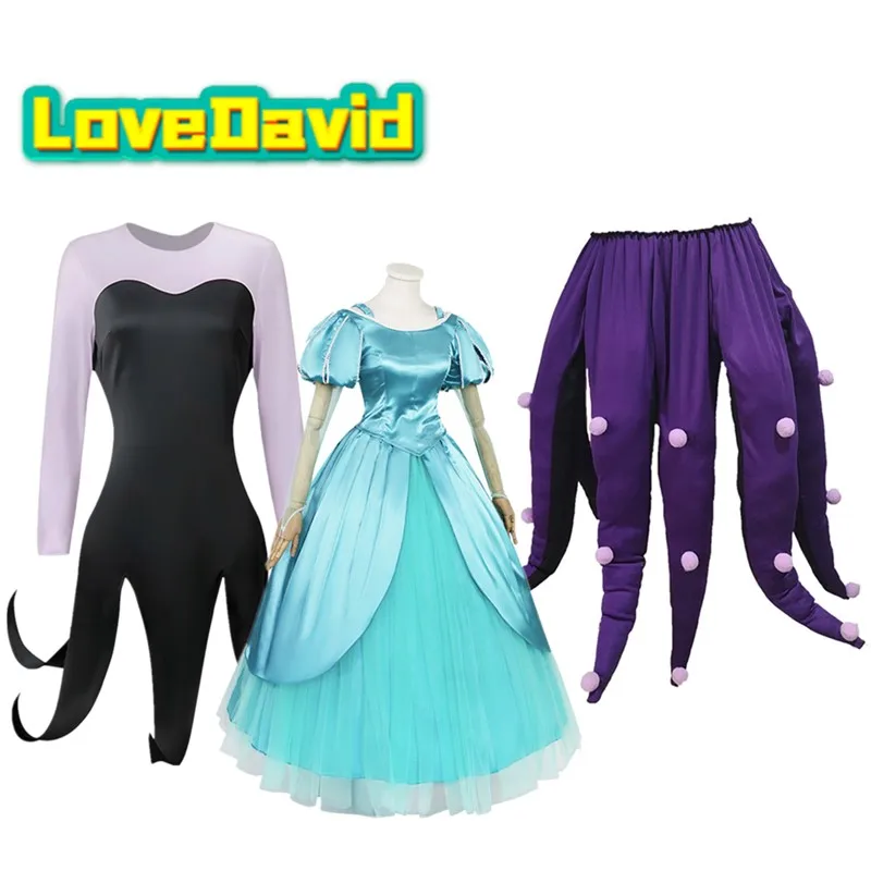 Disfraz de Ariel para Adultos, Falda de Ursula, Disfraz de Sirena de Dibujos Animados, Disfraz para Actuaciones en Escenario, Halloween, Carnaval, Fiesta