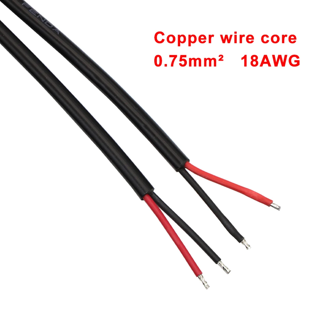 18AWG DC Power Plug 5.5 X 2.1mm / 2.5mm Male 90 Degree Right Angle Connector DIY  Cable Adapter Power Extension Cord 29CM view 3