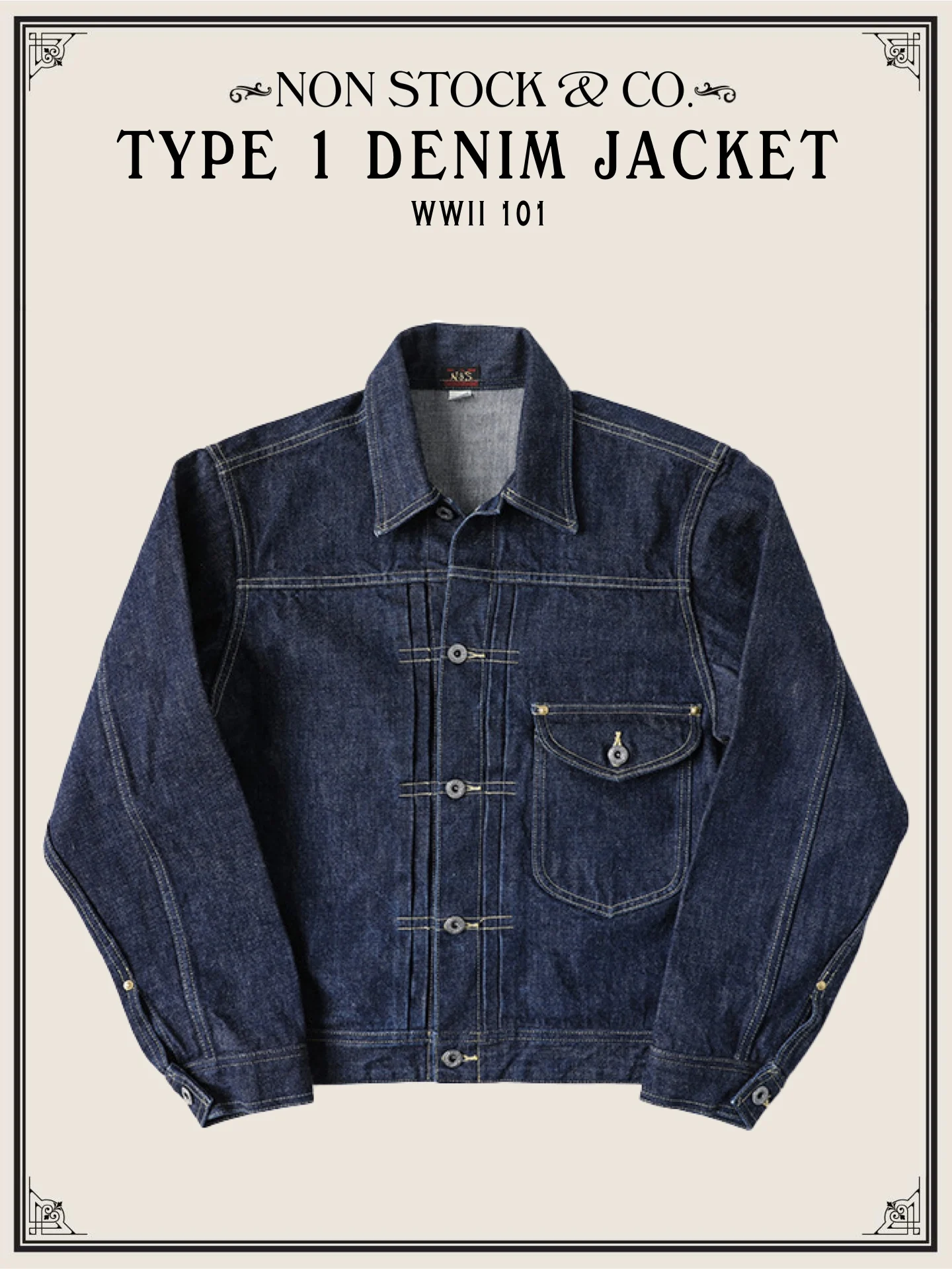 جاكيت جينز أمريكي عتيق بلون النيلي الأصلي، إصدار الحرب العالمية الثانية 0، للشباب، بأكمام طويلة، قطن 00%، مقاس قياسي