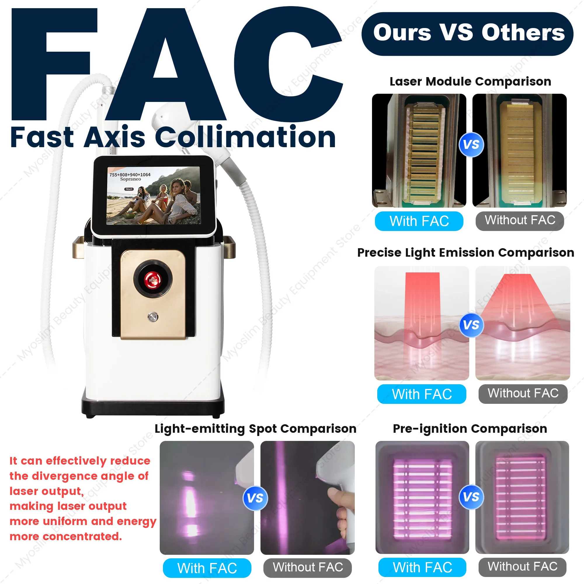 10 Bars Picosecond  2IN1 Diode Laser  Painless Hair Removal Tattoo Pigment Scar Removal 4 Waves 808NM