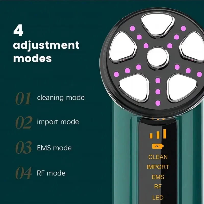 Dispositivo Facial de microcorriente, máquina de Estiramiento Facial, masajeador para apretar la piel del cuello, terapia de luz LED, herramienta de belleza para rejuvenecimiento de vibración