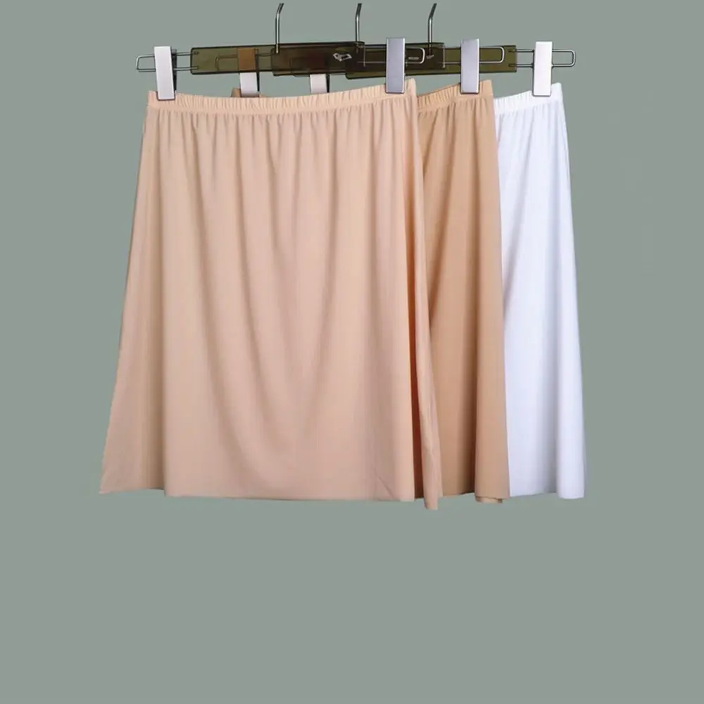 Cotton High Waist For Women Solid Color Underskirt Half Slips Ice Silk Underskirt Women Long Petticoat Safety Underskirt Slips