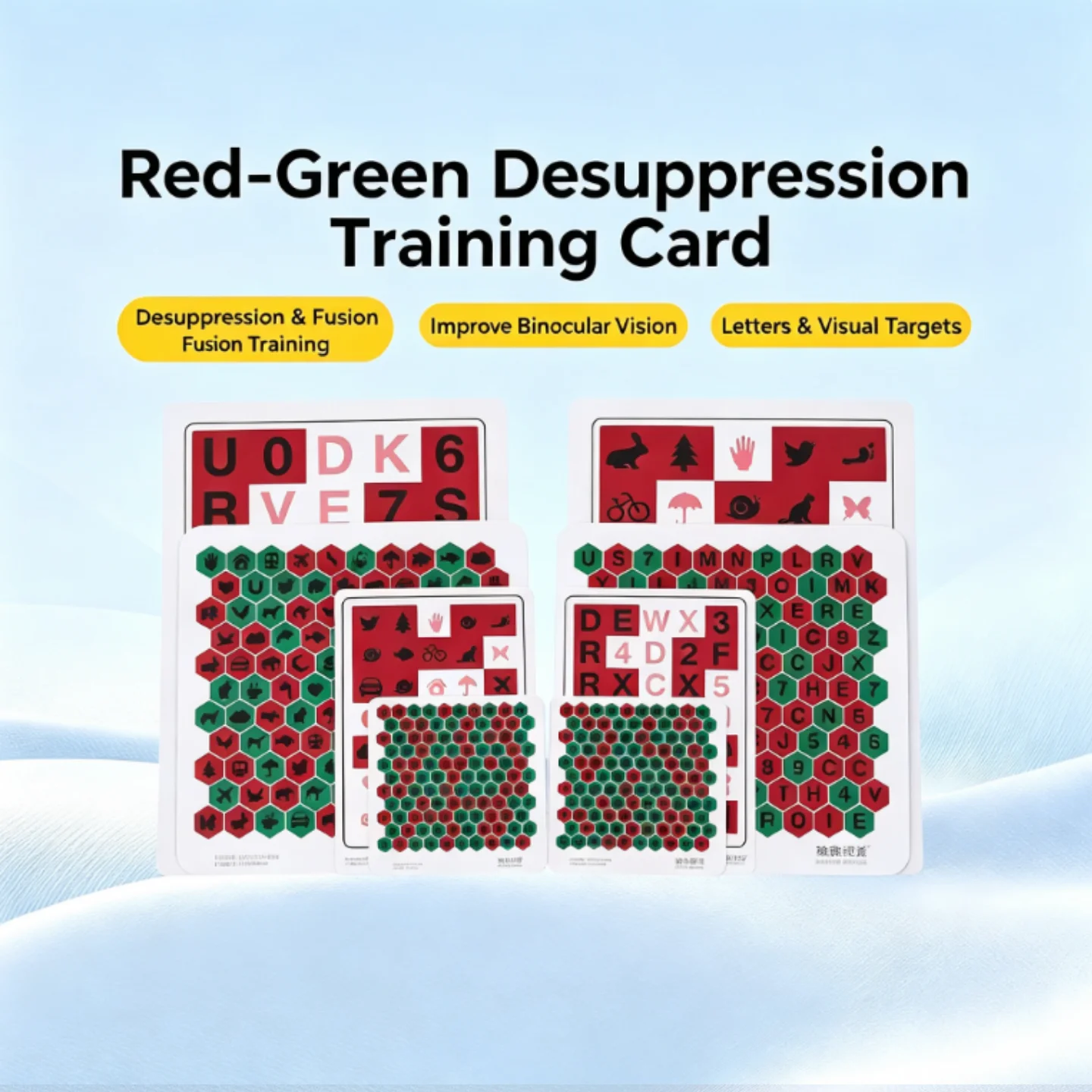Red Green Anti Suppression Training Card Set Strabismus Amblyopia Recovery Binocular Vision Fusion Reading Full Therapy Eye Kit