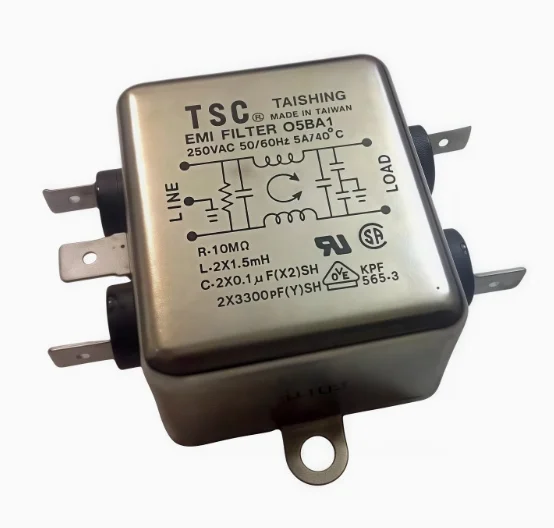 

1PCS/LOT O5BA1 250VAC 50/60HZ TSC EMI FILTER TAI SHIG