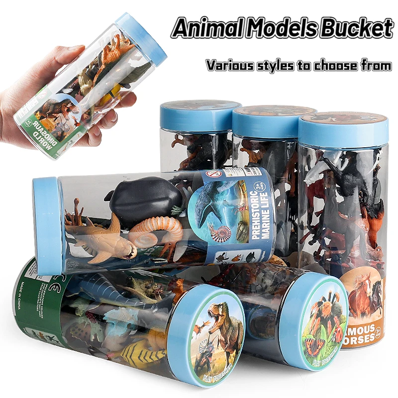Oenux ensemble d'animaux miniatures sauvage Sealife ferme dinosaure Brinquedo Figurine modèle figurines d'action Zoo mignon éducation enfants jouet cadeau