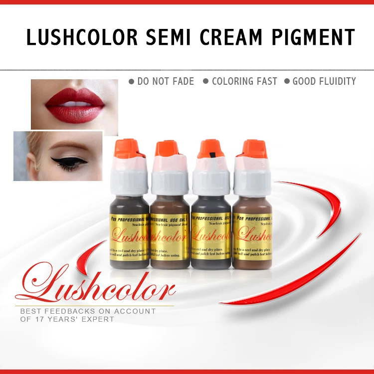 

Lushcolor Micro Semi Cream Pigments Professional Semi Permanent Makeup Beauty Body Arts Paints Tattoo Ink For Eyebrow Lips 8ML