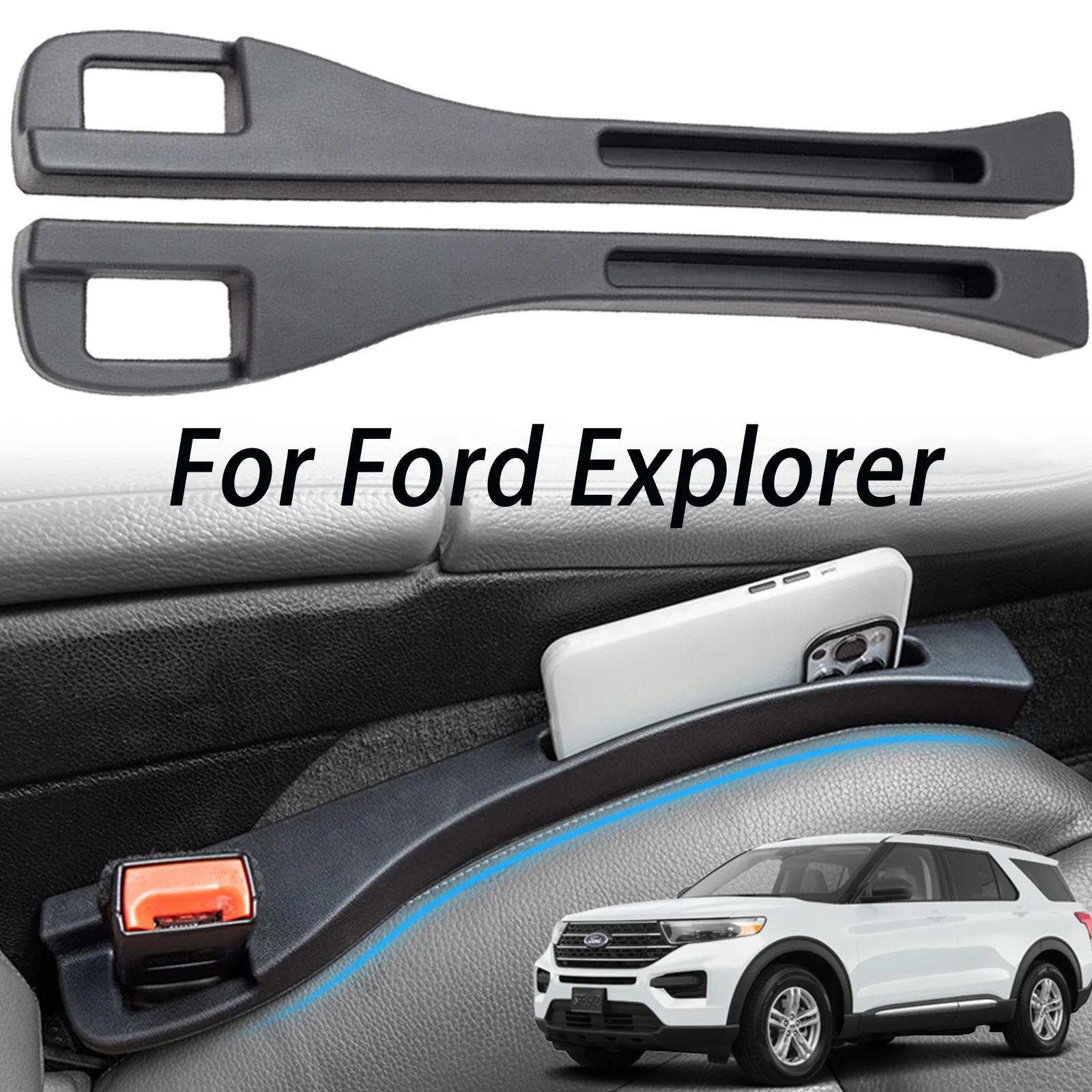 For Ford Explorer U152 U251 U502 Sport 2002-2019 Car Seat Crevice Organizer Storage Seat Gap Filler Plug Filling Strip