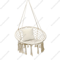 Outdoor camping swing round cotton rope woven hanging chair Nordic style indoor leisure bird's nest hammock swing cradle