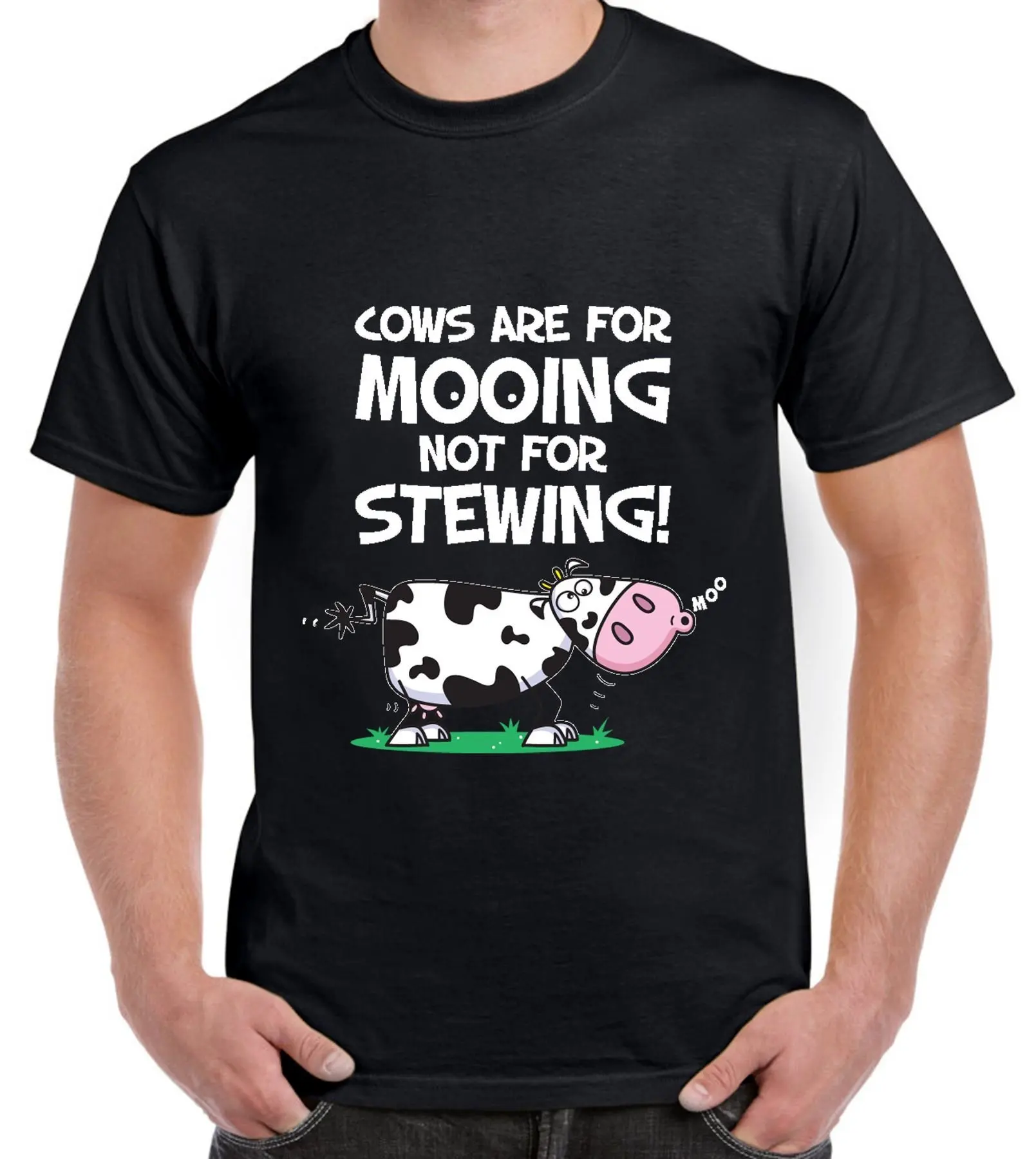 Vegetarian Cows are for MOOING Men's T-Shirtvintage Luxury High quality brand oversizedAnime Graphic T-shirts  Men Clothing W