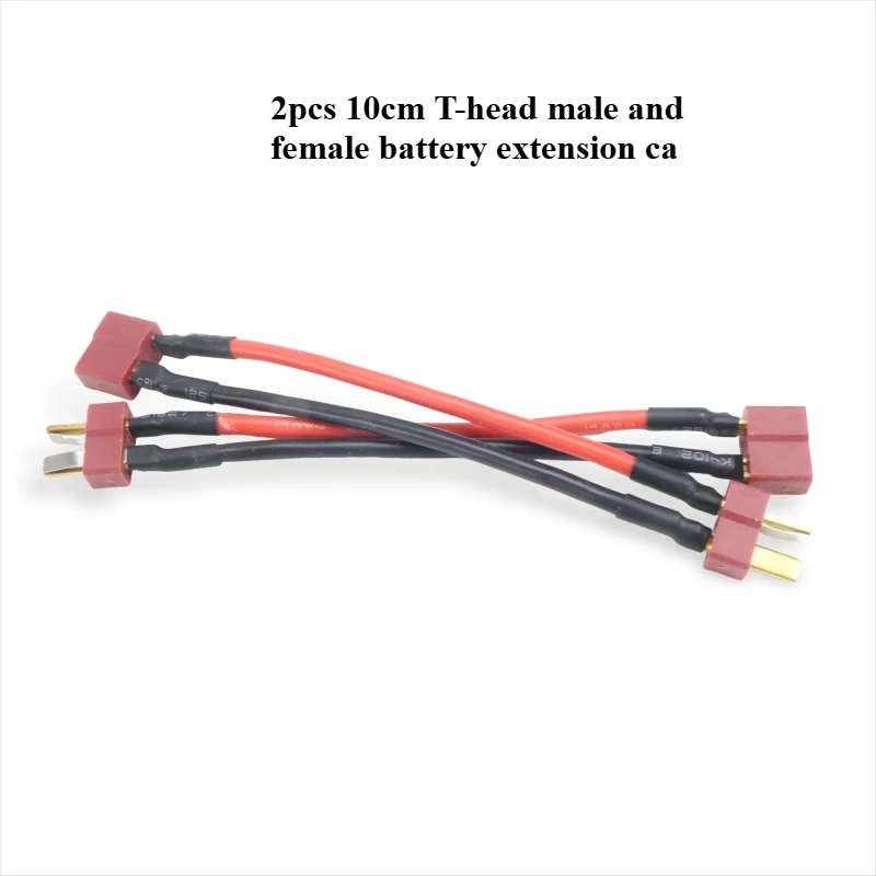 

high quality and 100% Brand new 1/2/6PCS T Plug Battery Connector Extension Cable Male to Female 14AWG Silicone Wire 100MM DIY