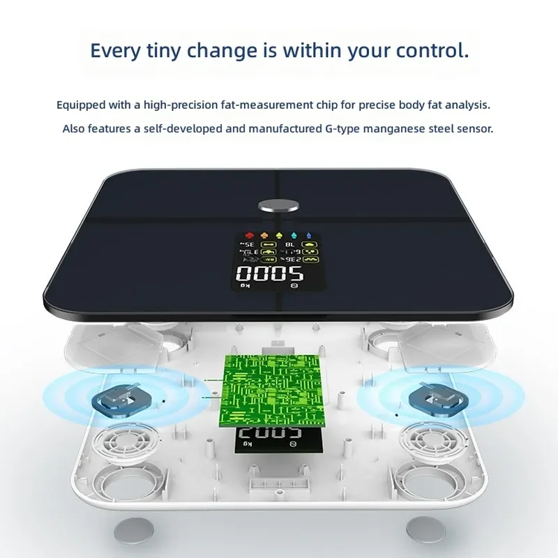 New Smart Bluetooth Body Fat Scale Precise Household Electronic Weighing Device with Large Color Screen for Accurate Fat