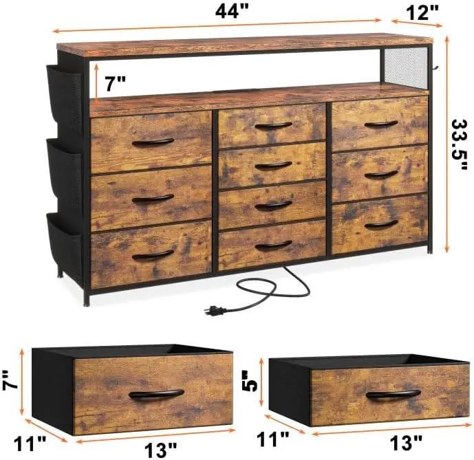 Dresser TV Stand w/ 10 Drawers for 55