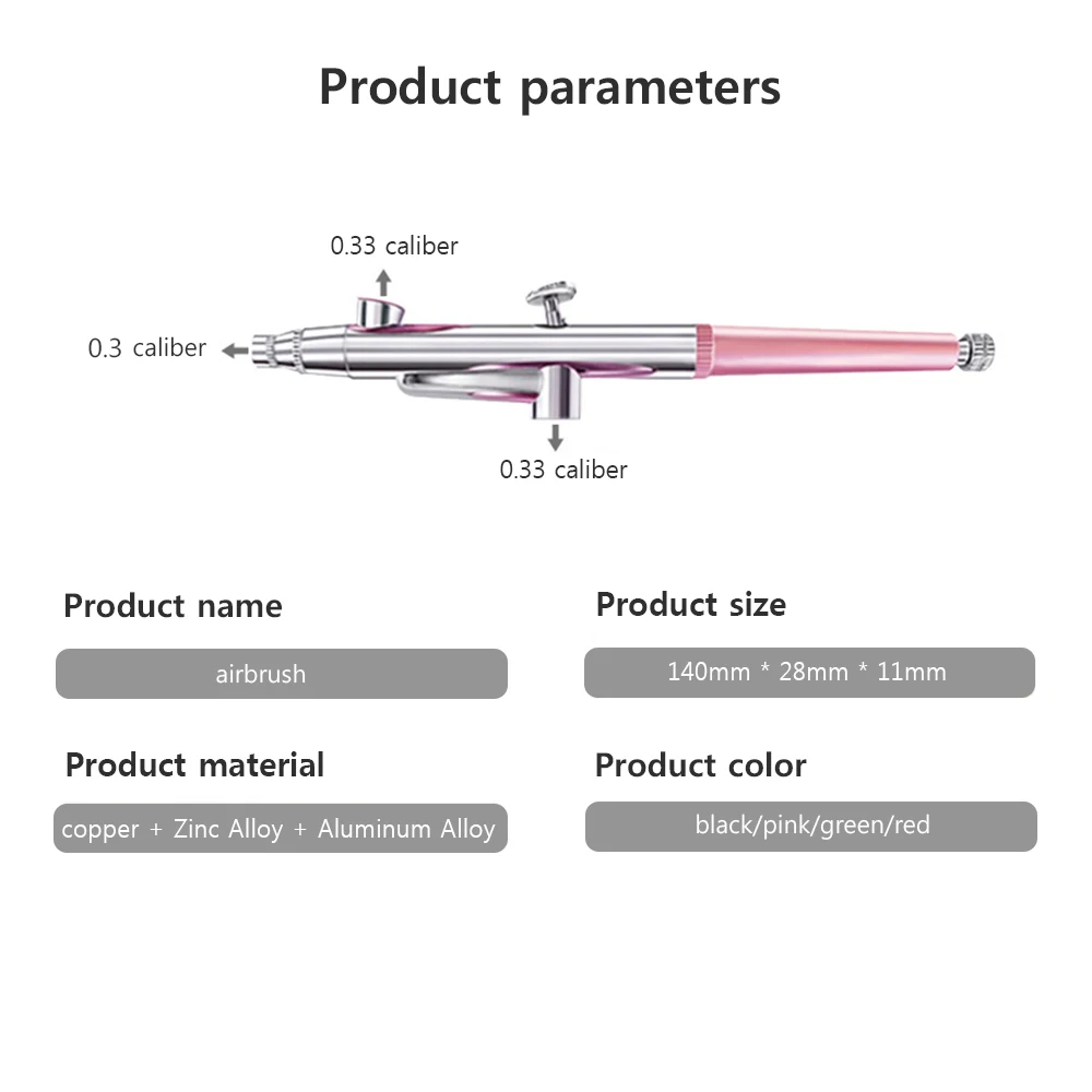 Universeller Airbrush-Pistolenkopf mit 0,3mm Präzisionsdüse Komplettset für Modellbauer, Tortendekorateure und Nageltechniker – Detail 7