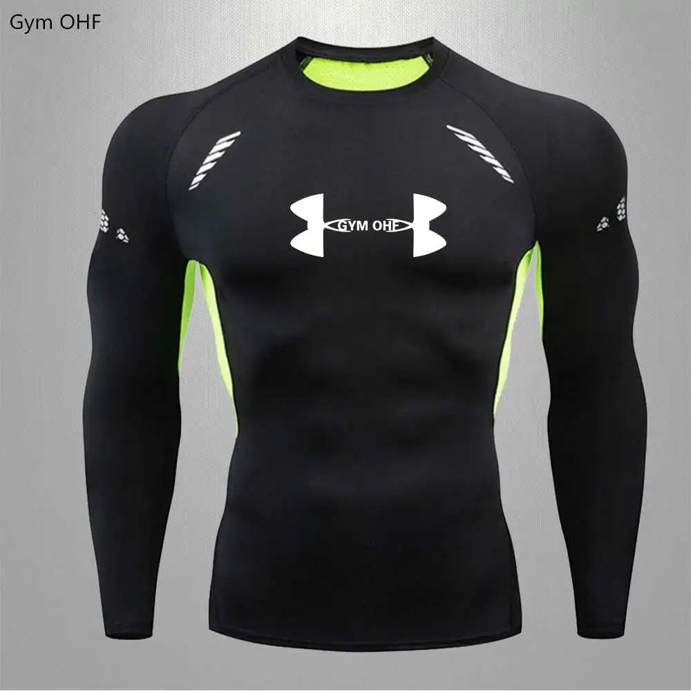 Rashguard Men\'s Running Fitness Quick Drying Sports T-shirt Cycling Slow Running Compression Tight Clothing Men\'s Sportswear Gym