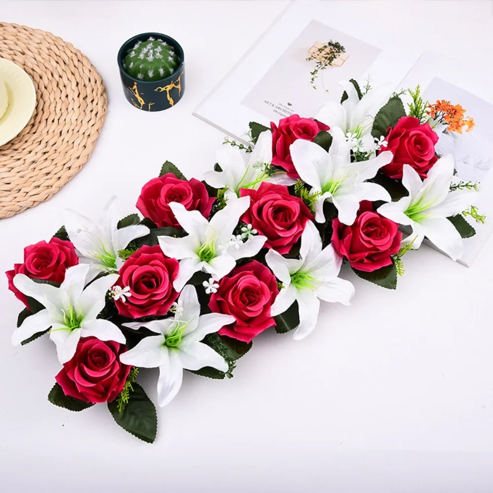 

Artificial Flower Simulated Rose Arch Lifelike Realistic Wedding Flower Wall Luxury Floral Arrangement Table Centerpiece
