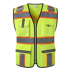 Safety Vest for Construction Workers Night Safety Workwear High Visibility Vest