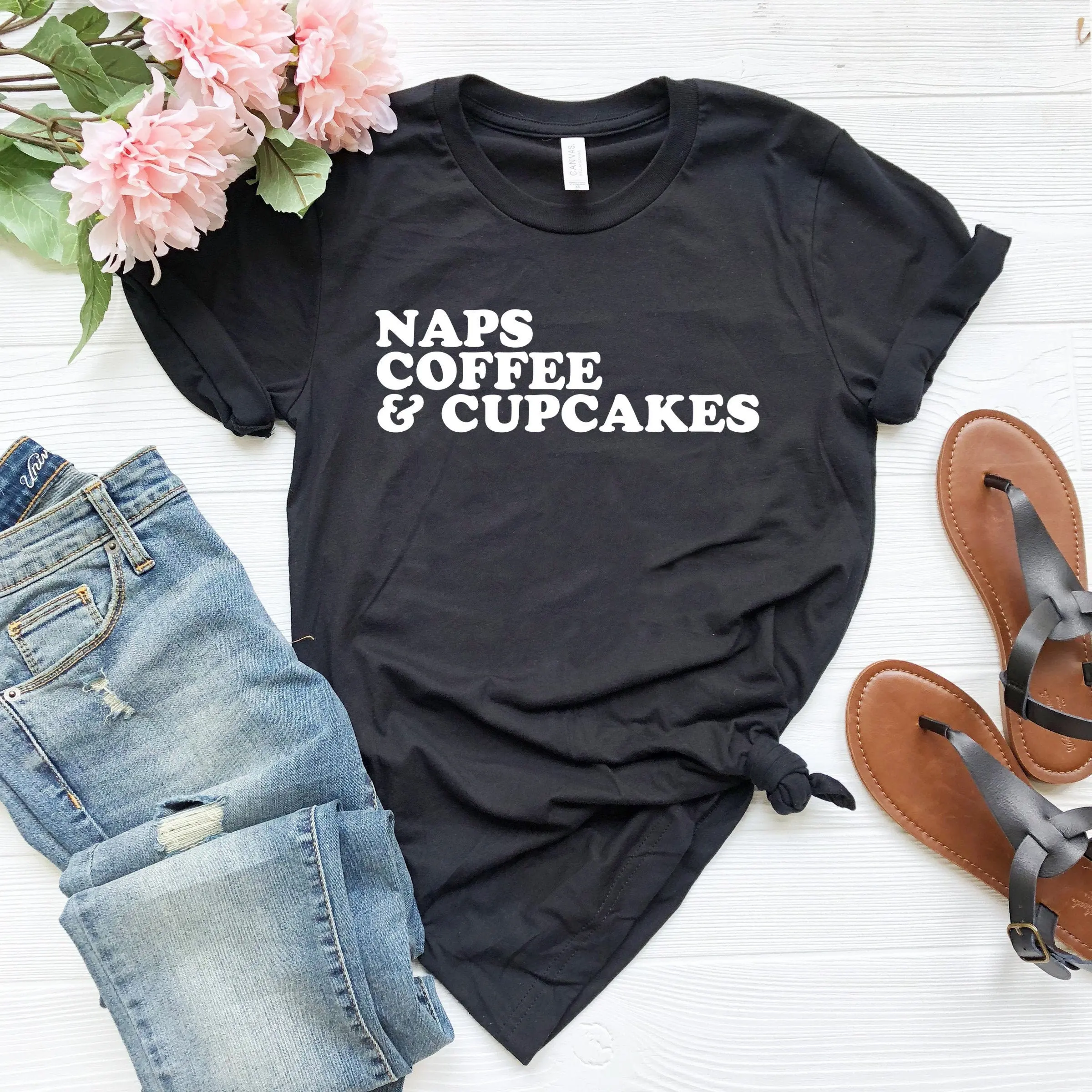 Naps coffee cupcakes shirt cupcake lover gift mom tee funny baker gifts to nap