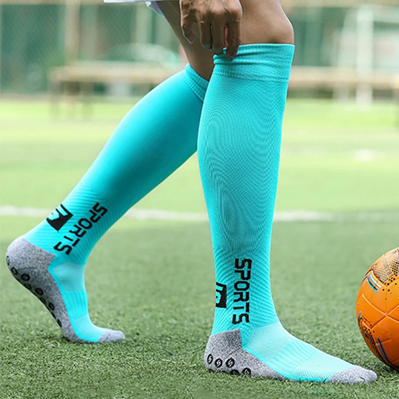 Good Non Slip Long-Tube Football Socks Adults Men Kids Anti Slip Soccer Cycling Running Antibacterial Deodorant Sports Grip Sock