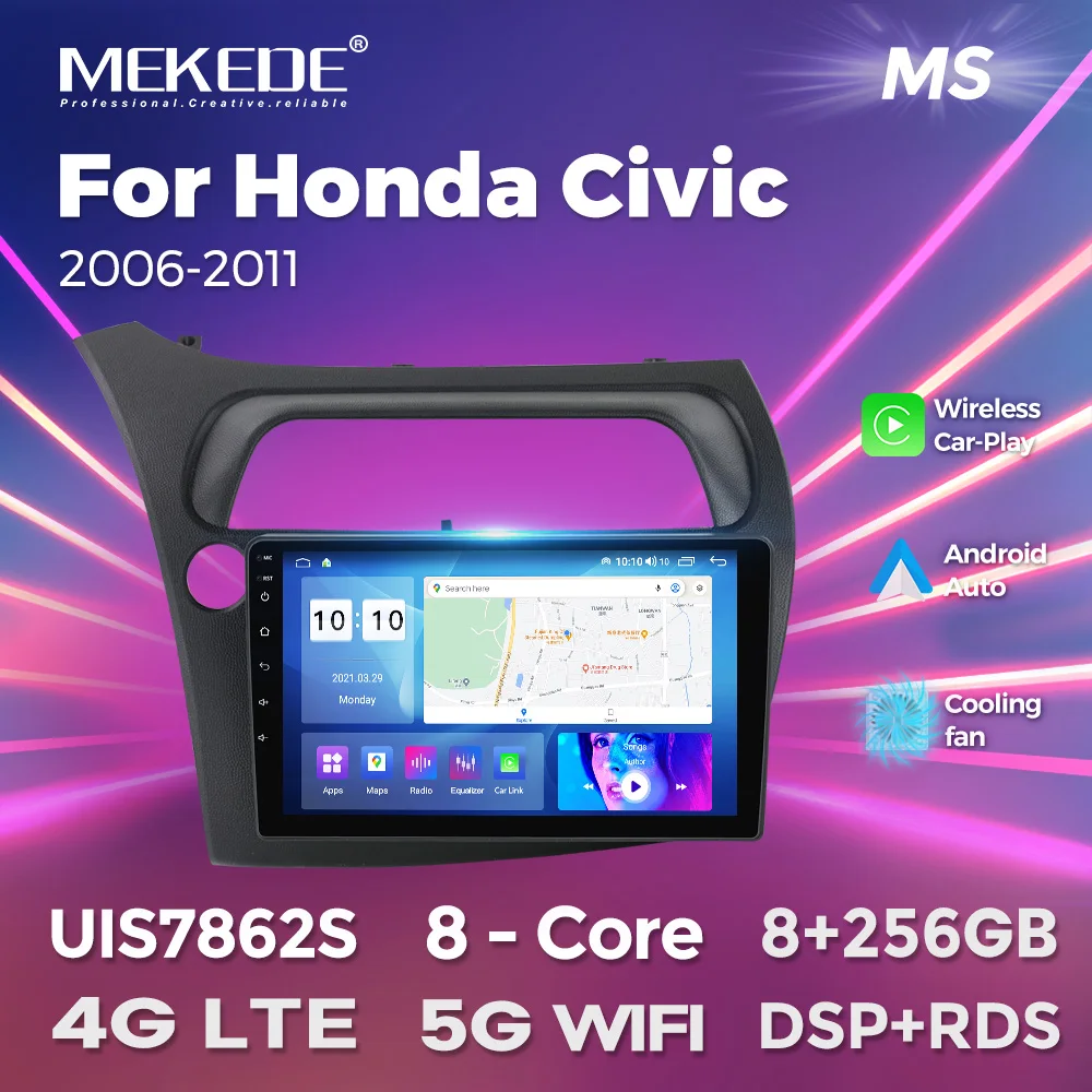 

MEKEDE 9 Inch For Honda Civic Hatchback 2006 - 2011 Autoradio GPS Multimedia Video Player Carplay WIFI Android 2 Din Car Stereo