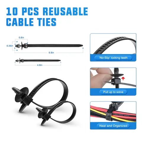 725 Bumper Clips Car Retainer Clips Plastic Fasteners Kit Auto Body Push Rivets Fender Liner Clip Set Toyota GM Ford Honda Chevy 10 best sales clip toyota - №4