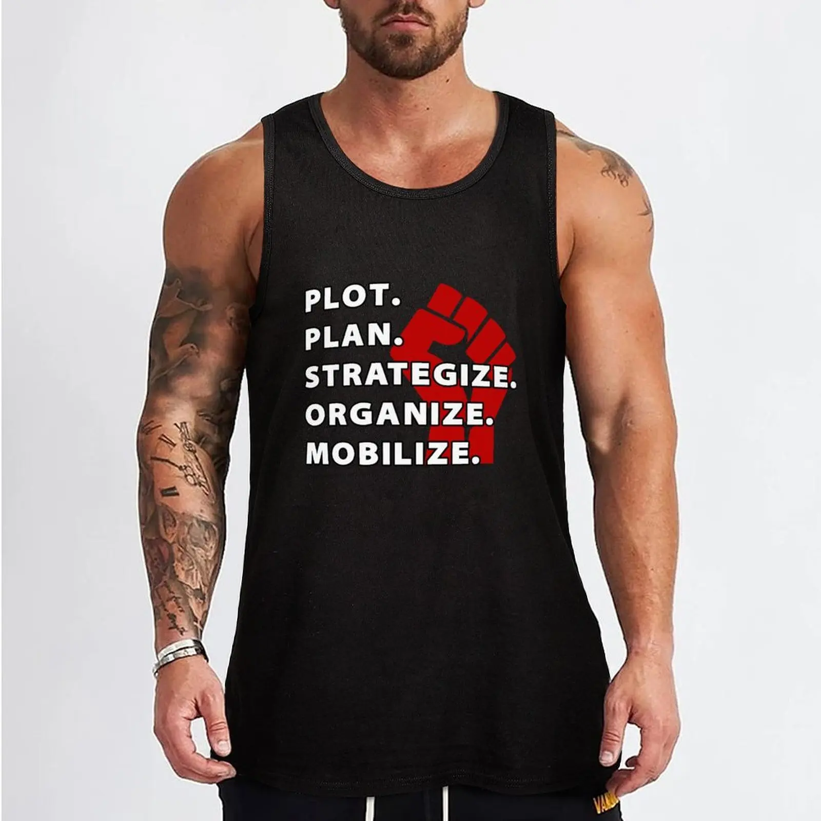 Plot Plan Strategize Organize Mobilize - Killer Mike Quote Tank Top sports t-shirts for men Men's t-shirt t-shirts for Men's gym