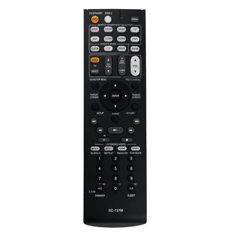 1 unidad de mando a distancia de repuesto, reemplaza al mando a distancia RC-737M, mando a distancia para receptor AV, para Onkyo Black-AEF7