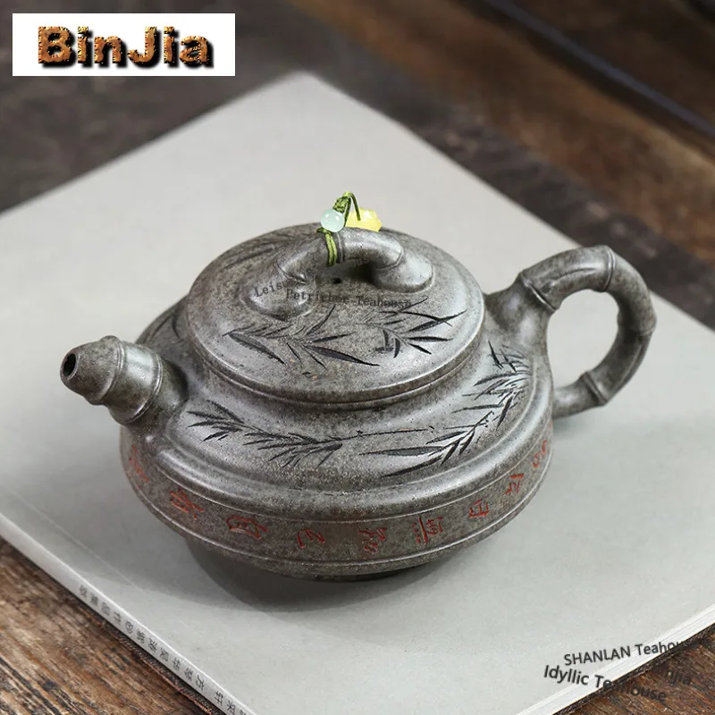 yixing-–-theieres-esthetiques-en-argile-violette-de-420ml-pot-a-tambour-en-bambou-fait-a-la-main-bouilloire-a-boue-de-minerai-brut-service-a-the-chinois-zisha-cadeaux-de-ceremonie-du-the