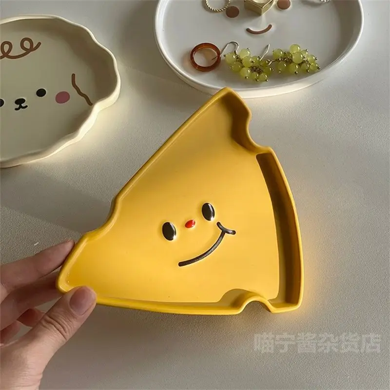 Cartoon Dim Sum Plate Korean Ins Style Cute Creative Dinner Dish Small Plate Matte Household Ceramic Breakfast Plate Tableware