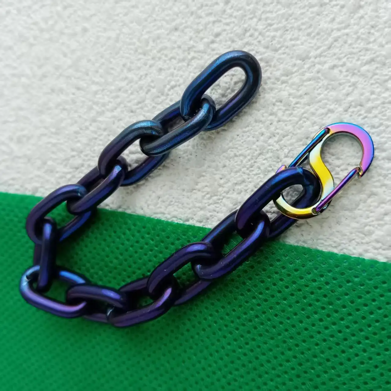 9.5mm pure titanium purple blue dazzling color O-chain anti allergic jewelry