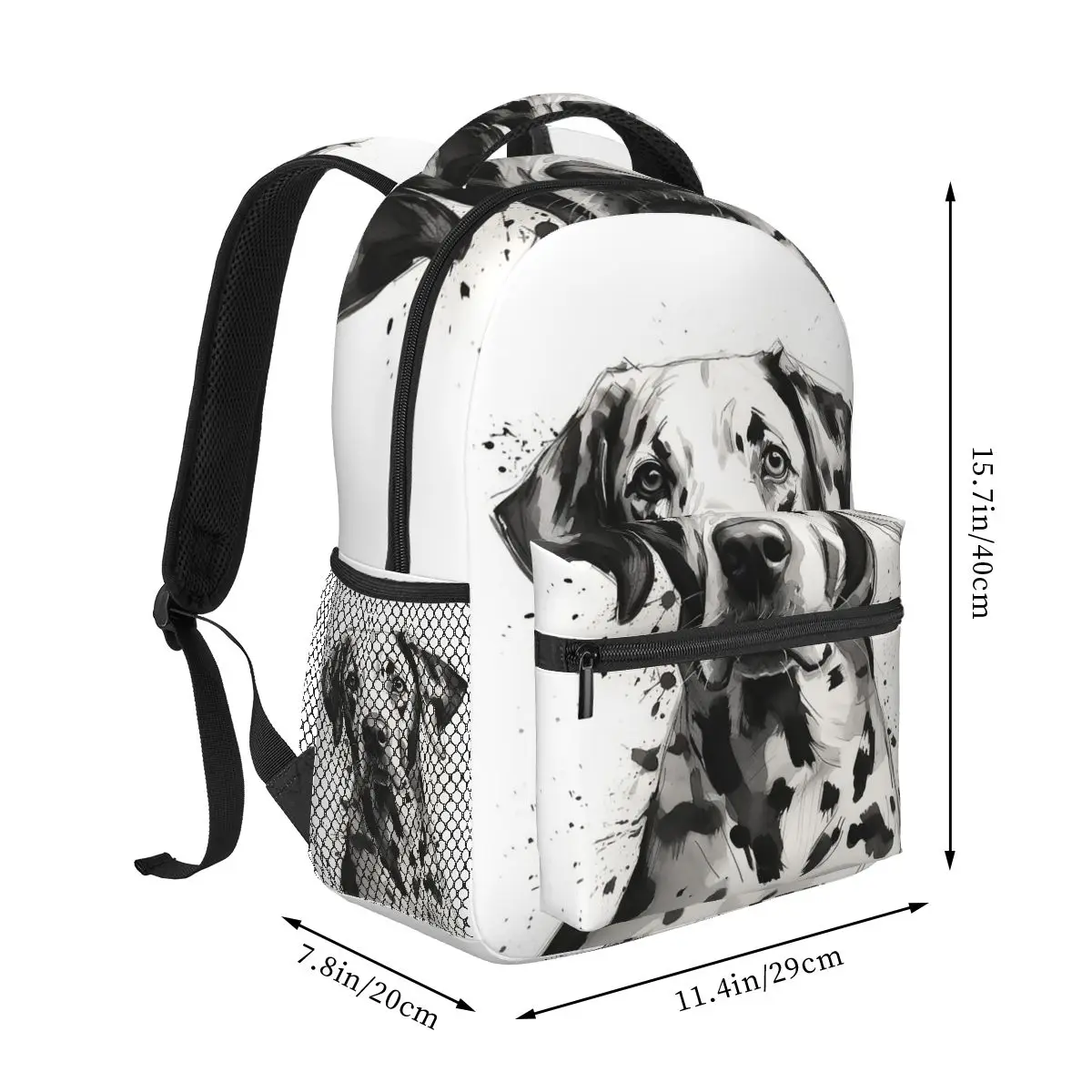 Dynamic Dalmatian Backpacks Boys Girls Bookbag Students School Bags Cartoon Kids Rucksack Shoulder Bag Large Capacity